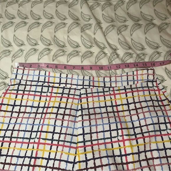 Modcloth High Waist Party Streamers Shorts Blue Pink Rainbow Plaid 12 NWT - Picture 10 of 12
